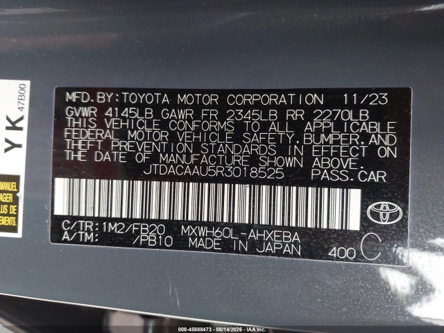 Toyota Prius Le 2024 JTDACAAU5R3018525 Image 9