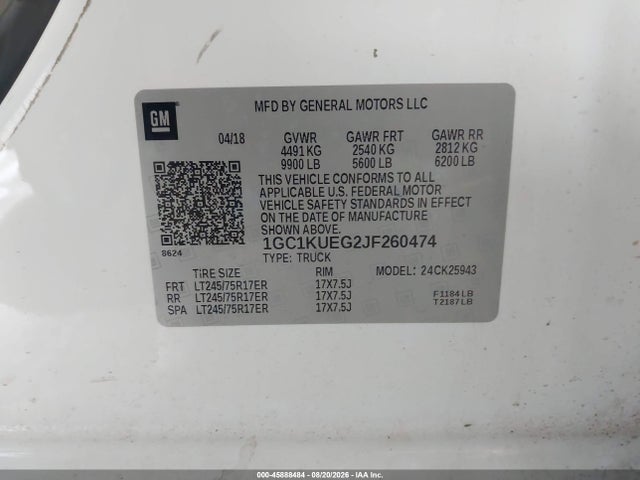 Chevrolet Silverado 2500hd Wt 2018 1GC1KUEG2JF260474 Image 9