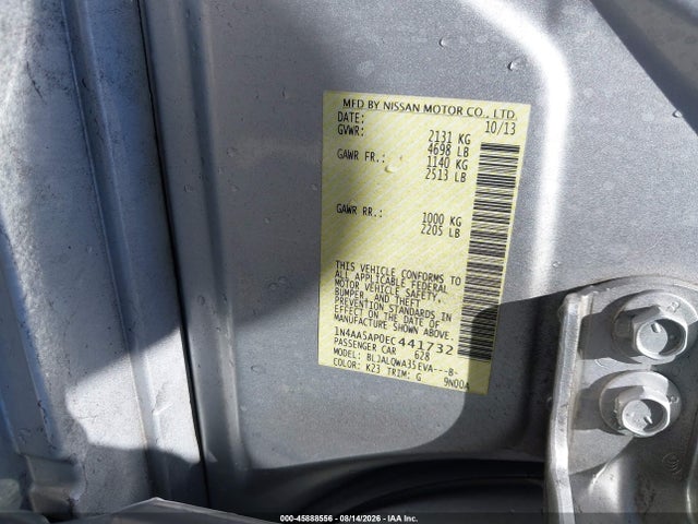 Nissan Maxima 3.5 S 2014 1N4AA5AP0EC441732 Image 9