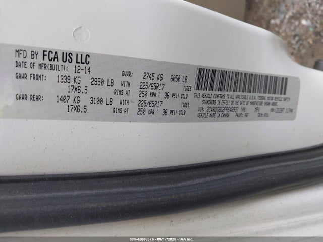 Продажа на аукционе авто 2015 Dodge Grand Caravan Se, vin: 2C4RDGBG2FR648937, номер лота: 45888576