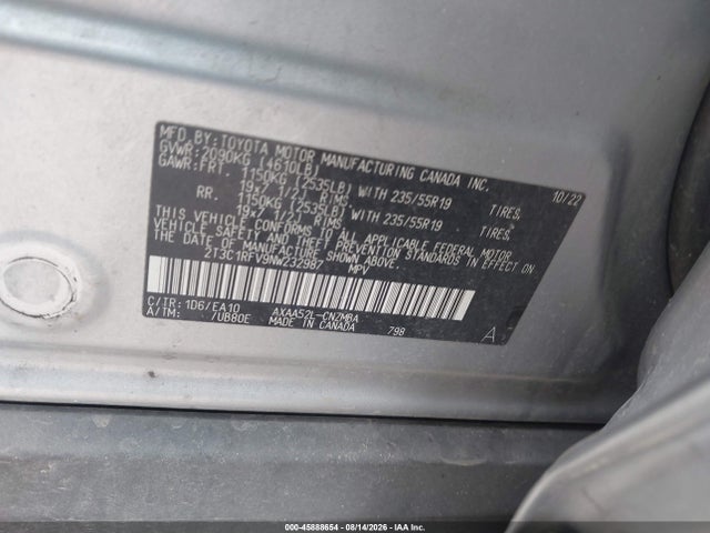 Продаж на аукціоні авто 2022 Toyota Rav4 Xle Premium, vin: 2T3C1RFV9NW232987, номер лоту: 45888654