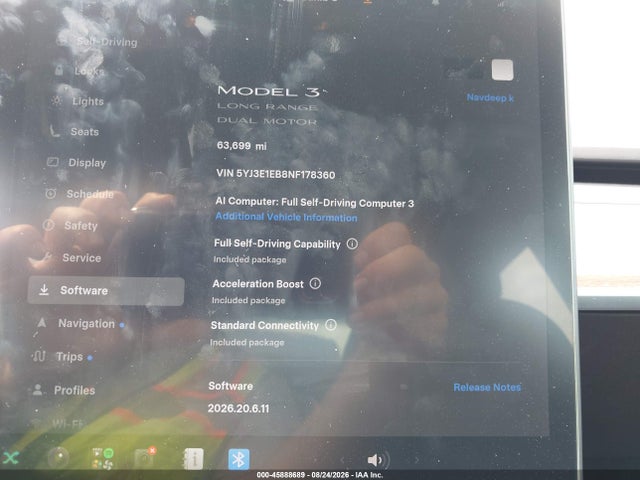 Продаж на аукціоні авто 2022 Tesla Model 3 Long Range Dual Motor All-wheel Drive, vin: 5YJ3E1EB8NF178360, номер лоту: 45888689