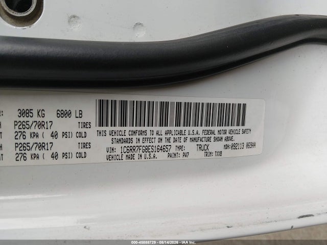 RAM 1500 Tradesman 2014 1C6RR7FG8ES164657 Image 9