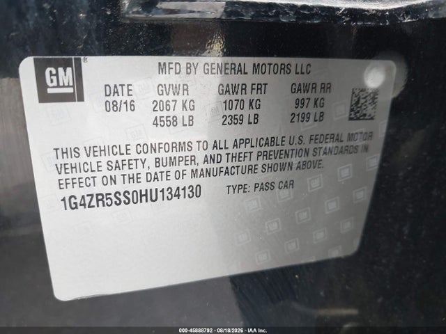 Buick Lacrosse Premium 2017 1G4ZR5SS0HU134130 Image 9