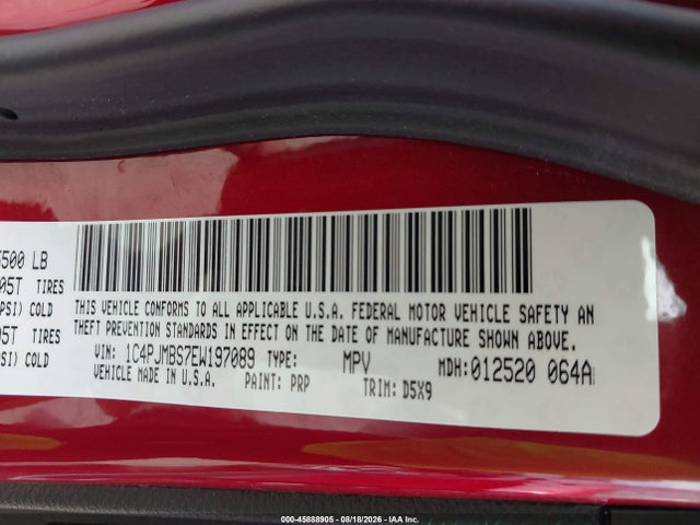 45888905 :رقم المزاد ، 1C4PJMBS7EW197089 vin ، 2014 Jeep Cherokee Trailhawk مزاد بيع