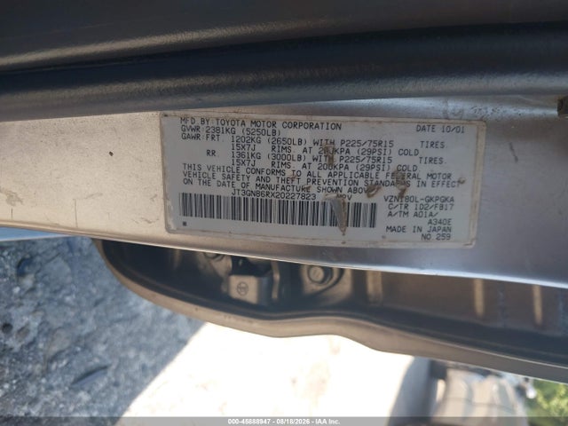 Aukcja sprzedaży 2002 Toyota 4runner Sr5 V6, vin: JT3GN86RX20227823, numer aukcji: 45888947
