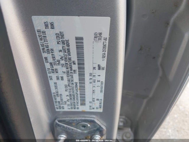 1FMCU0GX2FUA35642 Ford ESCAPE SE