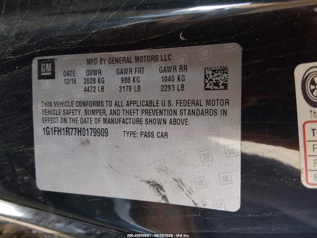 1G1FH1R77H0179909 Chevrolet CAMARO 2SS