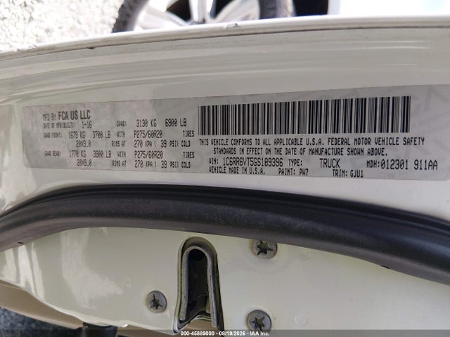 Aukcja sprzedaży 2016 Ram 1500 Laramie, vin: 1C6RR6VT5GS189396, numer aukcji: 45889000