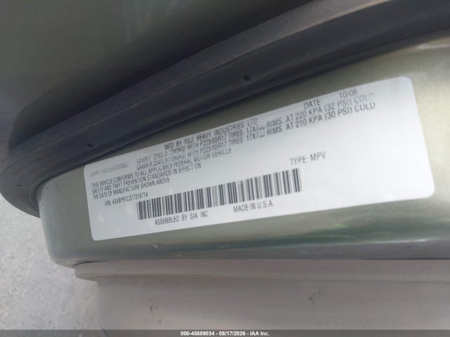 Продаж на аукціоні авто 2007 Subaru Outback 2.5i, vin: 4S4BP61C377319714, номер лоту: 45889034