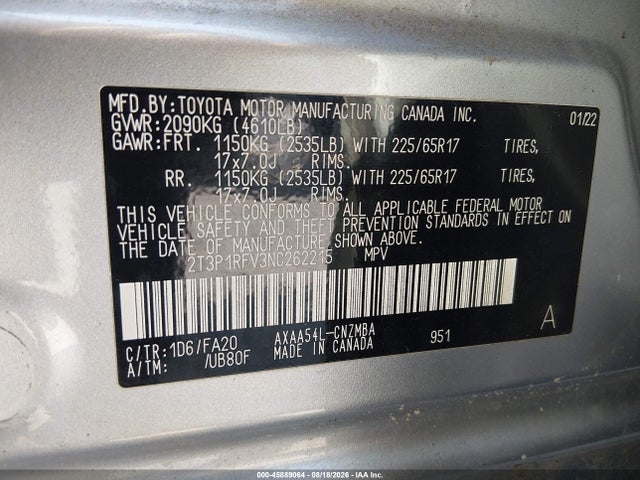 Toyota Rav4 Xle 2022 2T3P1RFV3NC262215 Image 9