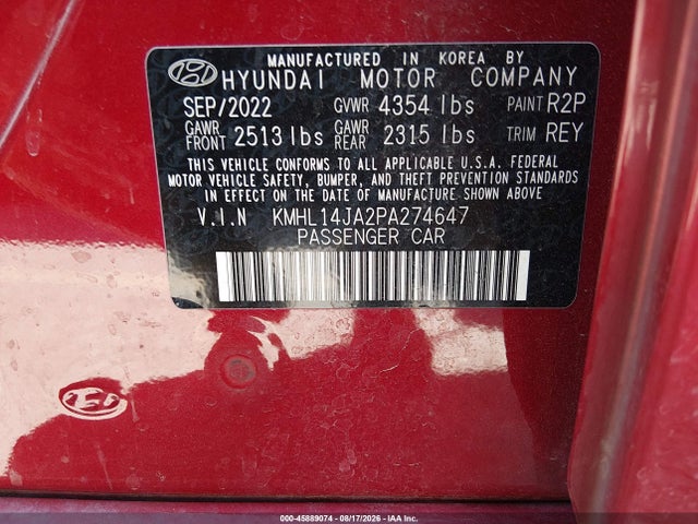 KMHL14JA2PA274647 Hyundai SONATA SEL