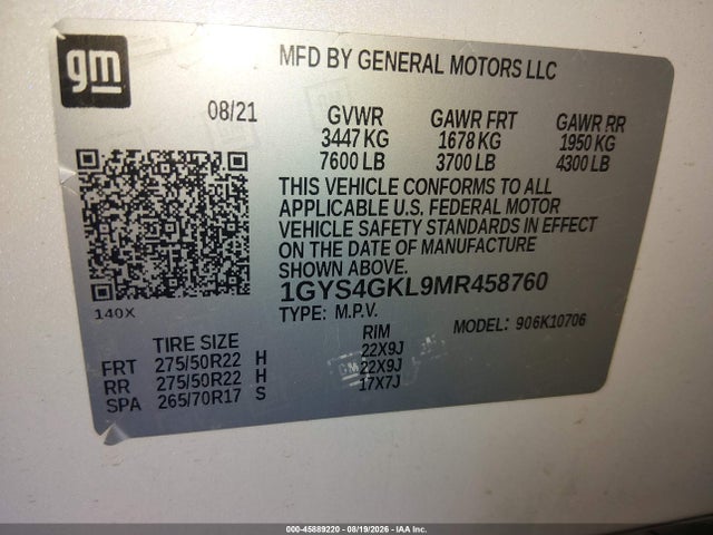 Продаж на аукціоні авто 2021 Cadillac Escalade 4wd Sport Platinum, vin: 1GYS4GKL9MR458760, номер лоту: 45889220