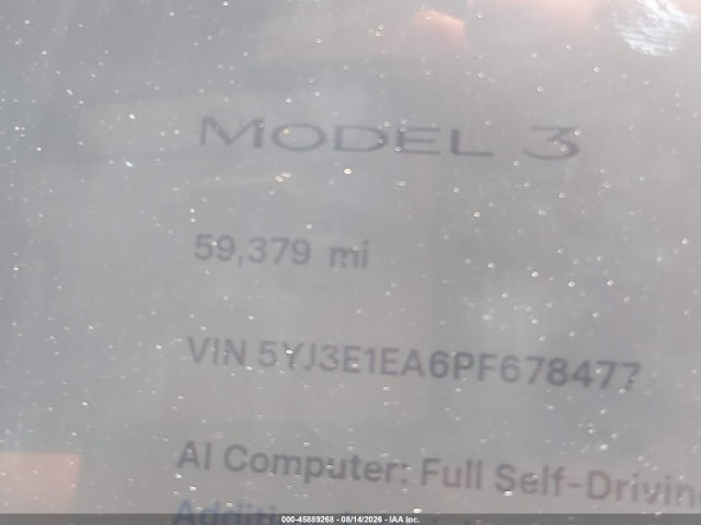 Продажа на аукционе авто 2023 Tesla Model 3 Rear-wheel Drive, vin: 5YJ3E1EA6PF678477, номер лота: 45889268