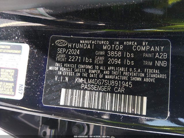 Продажа на аукционе авто 2025 Hyundai Elantra Sel Sport, vin: KMHLM4DG7SU891945, номер лота: 45889385