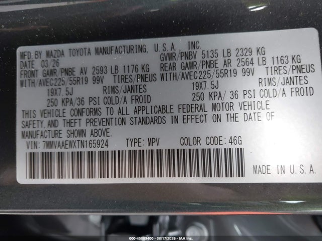 Продаж на аукціоні авто 2026 Mazda Cx-50 Hybrid Premium Plus, vin: 7MMVAAEWXTN165924, номер лоту: 45889400