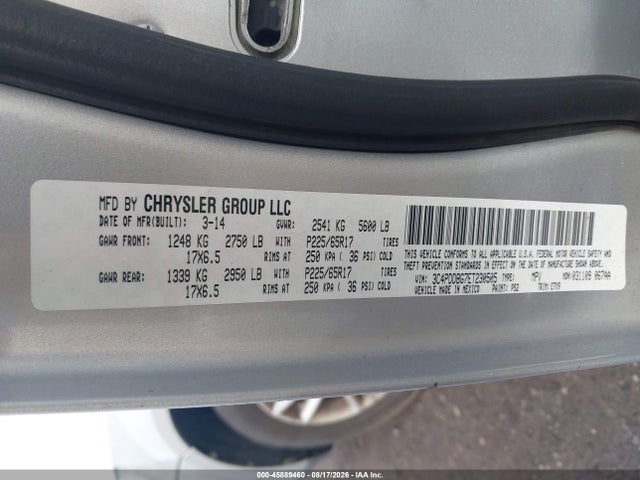45889460 :رقم المزاد ، 3C4PDDBG7ET230505 vin ، 2014 Dodge Journey Sxt مزاد بيع