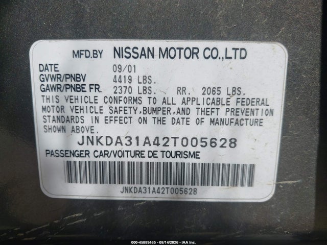 Продажа на аукционе авто 2002 Infiniti I35 Luxury, vin: JNKDA31A42T005628, номер лота: 45889465