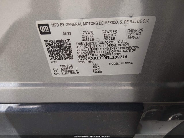 3GNAXKEG0RL109714 Chevrolet Equinox Fwd Lt