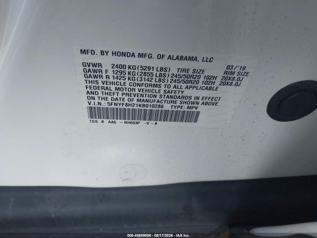 5FNYF8H21KB010286 Honda Passport Sport