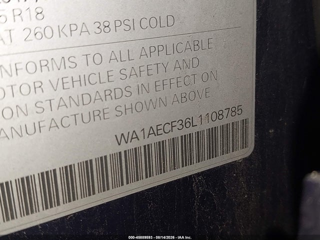 Продаж на аукціоні авто 2020 Audi Q3 Premium 45 Tfsi Quattro Tiptronic, vin: WA1AECF36L1108785, номер лоту: 45889593