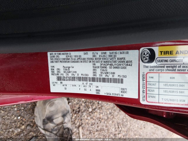 3FADP4BJ1GM173842 Ford FIESTA SE