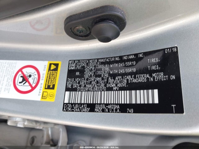 Toyota Highlander Limited Platinum 2018 5TDDZRFH9JS823310 Image 9