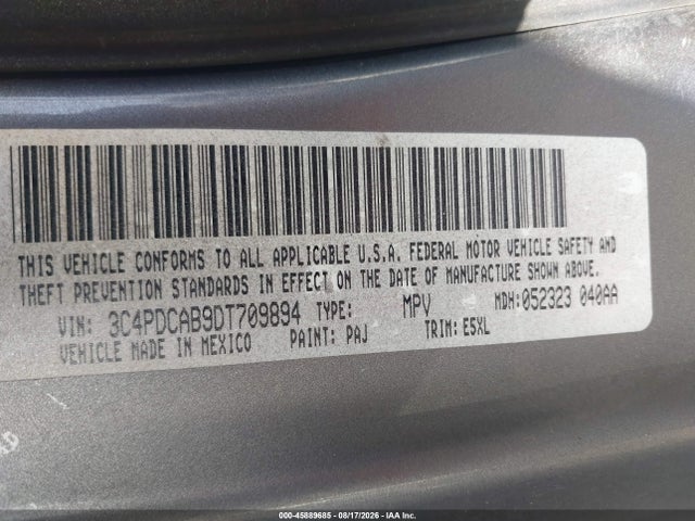 Продажа на аукционе авто 2013 Dodge Journey Se, vin: 3C4PDCAB9DT709894, номер лота: 45889685