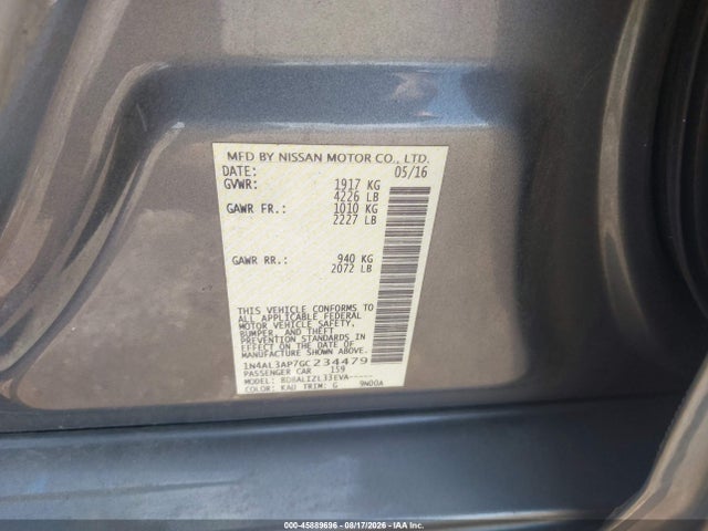 Nissan Altima 2.5 Sv 2016 1N4AL3AP7GC234479 Image 9