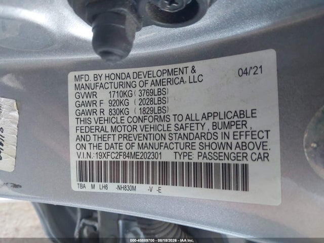 Honda Civic Sport 2021 19XFC2F84ME202301 Image 9