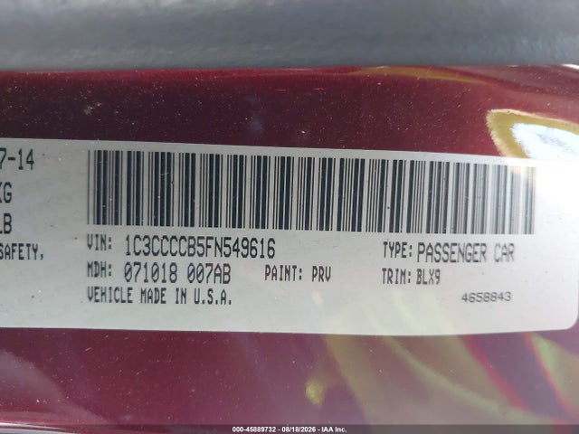 Aukcja sprzedaży 2015 Chrysler 200 C, vin: 1C3CCCCB5FN549616, numer aukcji: 45889732