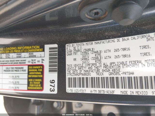 Aukcja sprzedaży 2023 Toyota Tacoma Trd Off Road, vin: 3TMCZ5AN2PM608281, numer aukcji: 45889809