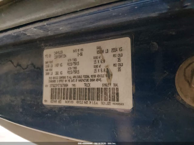 Aukcja sprzedaży 1996 Dodge Dakota, vin: 1B7GG23Y5TS679084, numer aukcji: 45890068