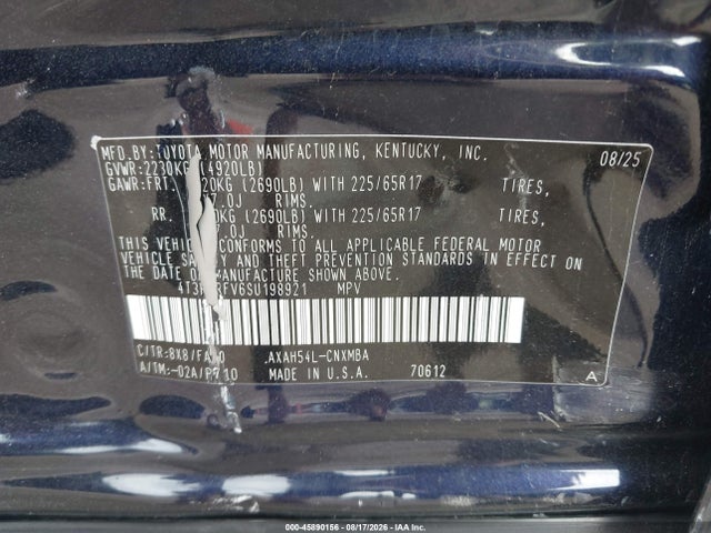 2025 Toyota Rav4 Hybrid Xle მანქანა იყიდება აუქციონზე, vin: 4T3RWRFV6SU198921, აუქციონის ნომერი: 45890156