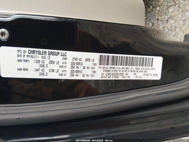 Aukcja sprzedaży 2013 Chrysler Town & Country Touring, vin: 2C4RC1BG2DR519335, numer aukcji: 45890298