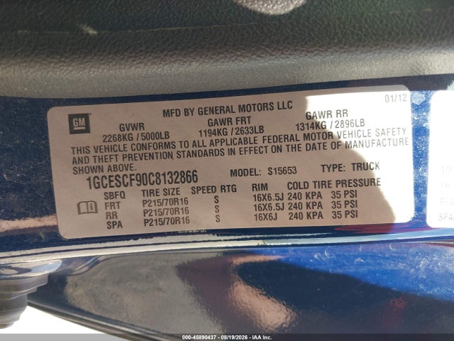 Продаж на аукціоні авто 2012 Chevrolet Colorado Lt W/1lt, vin: 1GCESCF90C8132866, номер лоту: 45890437