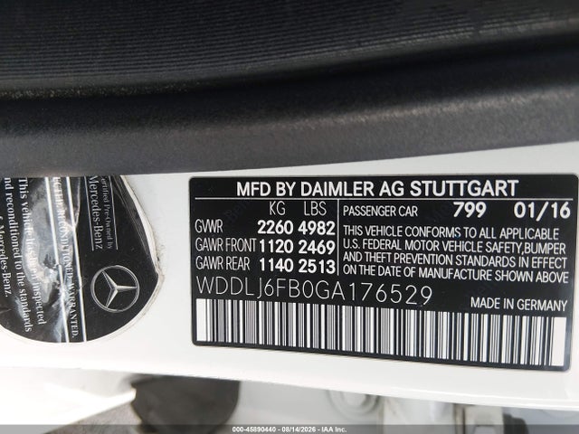 WDDLJ6FB0GA176529 Mercedes-Benz Cls 400