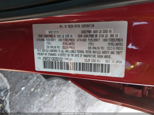 Mazda Cx-5 Touring 2016 JM3KE2CY9G0691621 Image 9