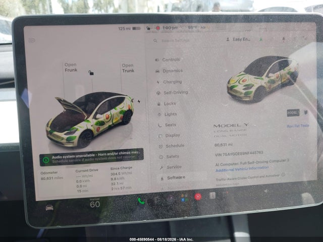 Aukcja sprzedaży 2022 Tesla Model Y Long Range Dual Motor All-wheel Drive, vin: 7SAYGDEE9NF445763, numer aukcji: 45890544