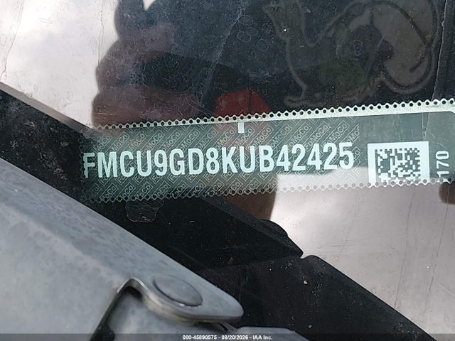45890575 :رقم المزاد ، 1FMCU9GD8KUB42425 vin ، 2019 Ford Escape Se مزاد بيع