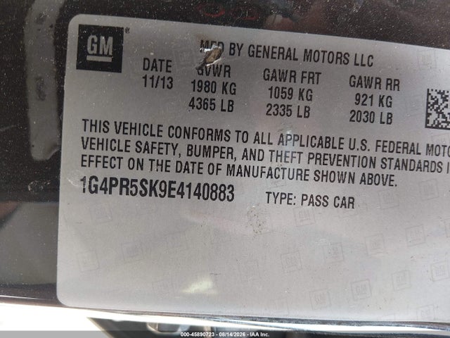 1G4PR5SK9E4140883 Buick Verano Convenience Group