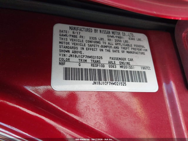 JN1BJ1CP7HW021525 Nissan Rogue Sport Sv