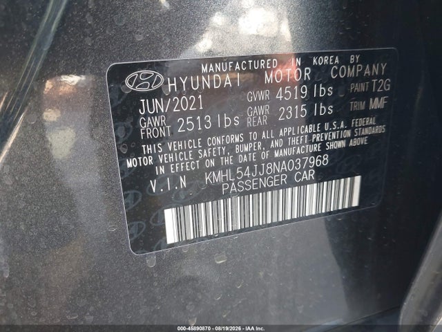 KMHL54JJ8NA037968 Hyundai Sonata Hybrid Limited