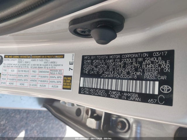Aukcja sprzedaży 2017 Toyota Prius Prime Advanced, vin: JTDKARFP0H3020418, numer aukcji: 45890881