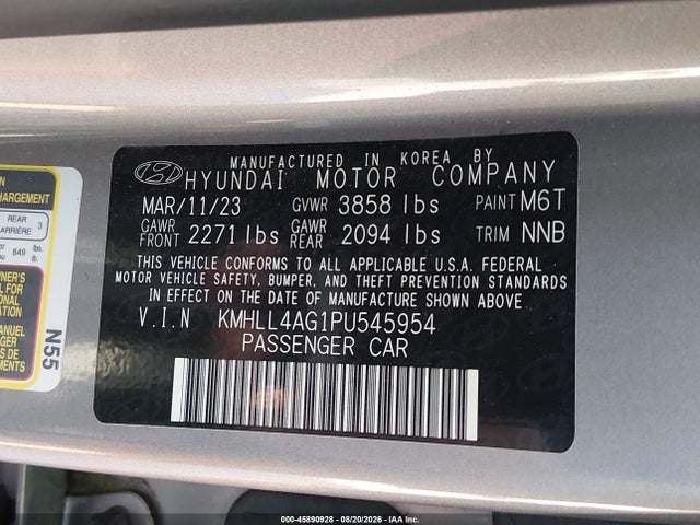 Aukcja sprzedaży 2023 Hyundai Elantra Se, vin: KMHLL4AG1PU545954, numer aukcji: 45890928