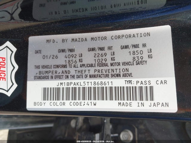 Продажа на аукционе авто 2026 Mazda Mazda3 2.5 S Select Sport, vin: JM1BPAKL5T1868611, номер лота: 45890939