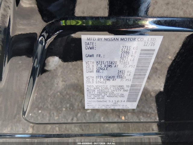 5N1DL0MN0HC515634 Infiniti QX60