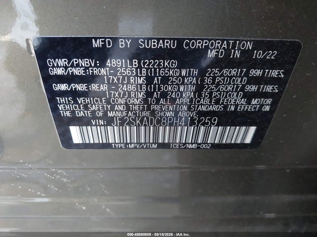Subaru Forester Premium 2023 JF2SKADC8PH413259 Image 9