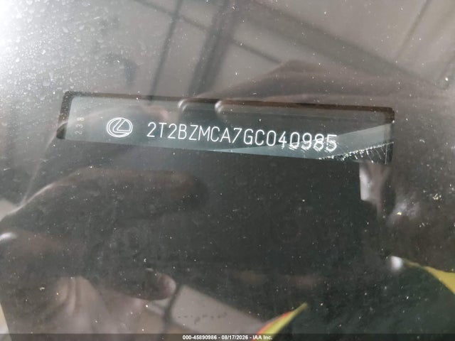 45890986 :رقم المزاد ، 2T2BZMCA7GC040985 vin ، 2016 Lexus Rx 350 مزاد بيع