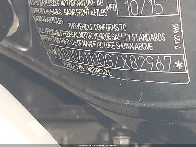 WB1061100GZX82967 BMW K1600 Gt